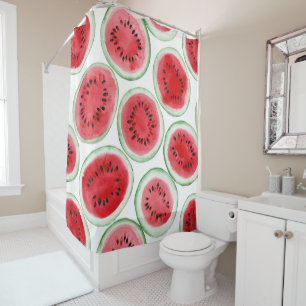 Watermelon slices pattern shower curtain
