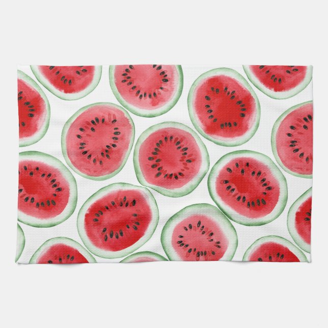 Watermelon slices pattern tea towel (Horizontal)