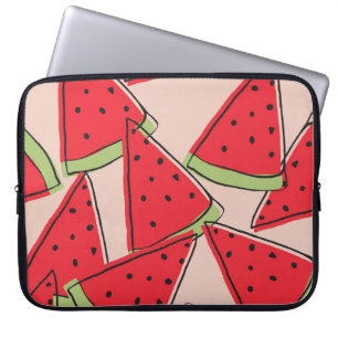 Watermelon Slices Pink Background Pattern Laptop Sleeve