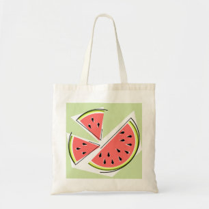 Watermelon slices tote bag green