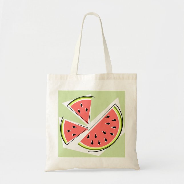 Watermelon slices tote bag green (Front)