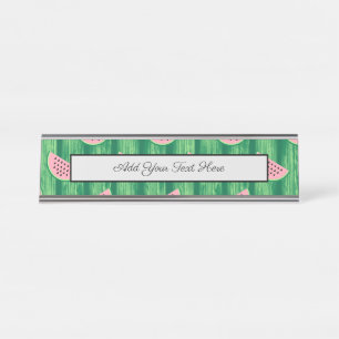 Watermelon Slices Tropical Juicy Fruit Desk Name Plate
