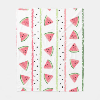 Watermelon Slices: Watercolor Striped Seamless Fleece Blanket