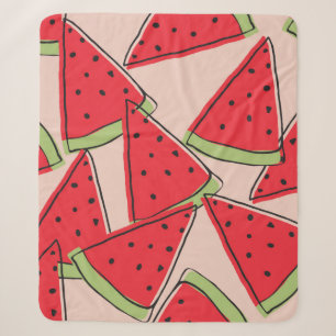 watermelon slices with pink background seamless pa sherpa blanket