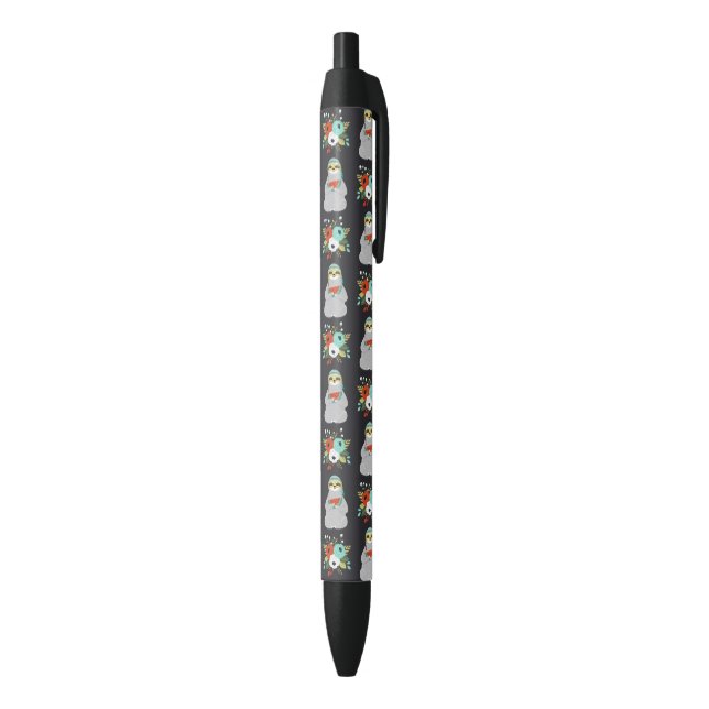Watermelon Sloth Pattern Black Ink Pen (Bottom (Vertical))