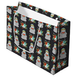 Watermelon Sloth Pattern Large Gift Bag