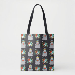 Watermelon Sloth Pattern Tote Bag
