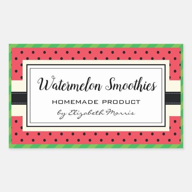 Watermelon smoothie, summer fruit product label (Front)