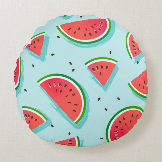 Watermelon Splash Round Cushion (Front)