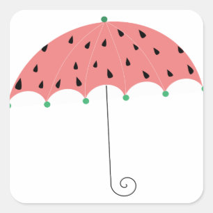 Watermelon Spring Umbrella Square Sticker