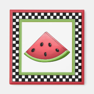 Watermelon Square Chequerboard Magnet