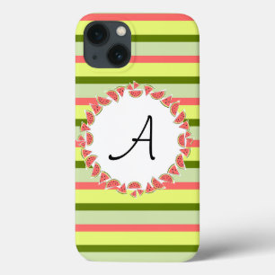 Watermelon Stripe Classic Monogram iPad Mini case