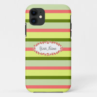 Watermelon Stripe Classic oval 'Name'