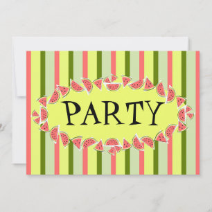 Watermelon Stripe Classic Party invitation
