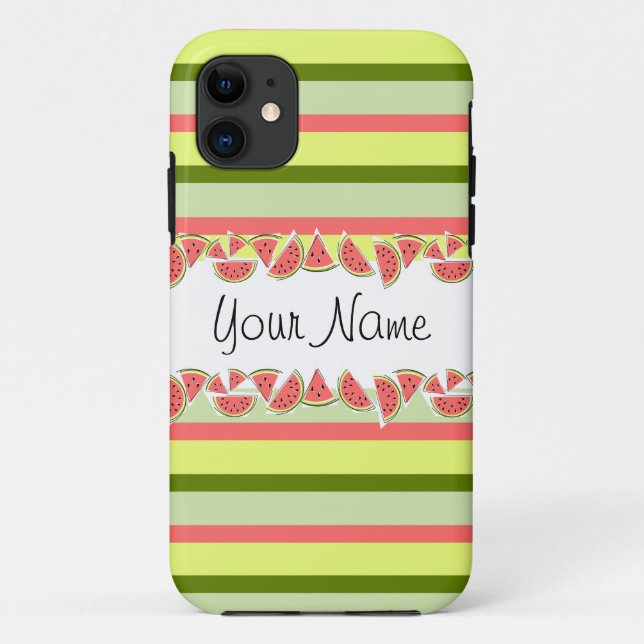 Watermelon Stripe Classic Your Name iPhone case (Back)