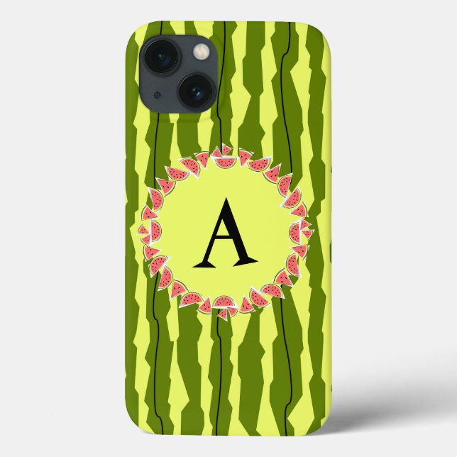 Watermelon Stripe 'Monogram' iPad case (Back)