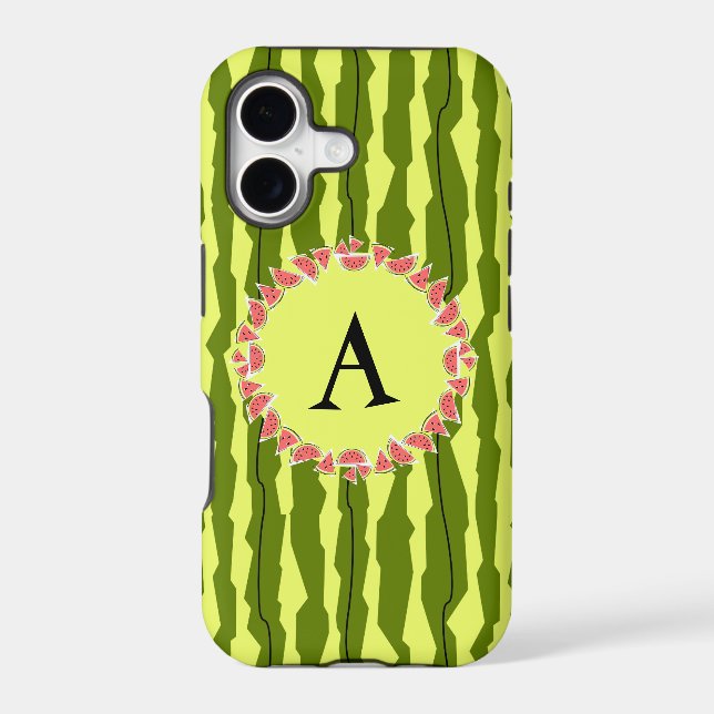 Watermelon Stripe 'Monogram' iPhone 5 case (Back)