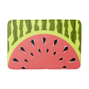 Watermelon Stripe Pink bath mat