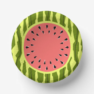 Watermelon Stripe Pink  Paper Plate