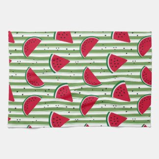 Watermelon Stripe Seamless Pattern Tea Towel