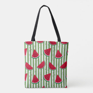 Watermelon Stripe Seamless Pattern Tote Bag