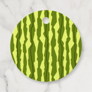 Watermelon Stripe Text Favour Tags