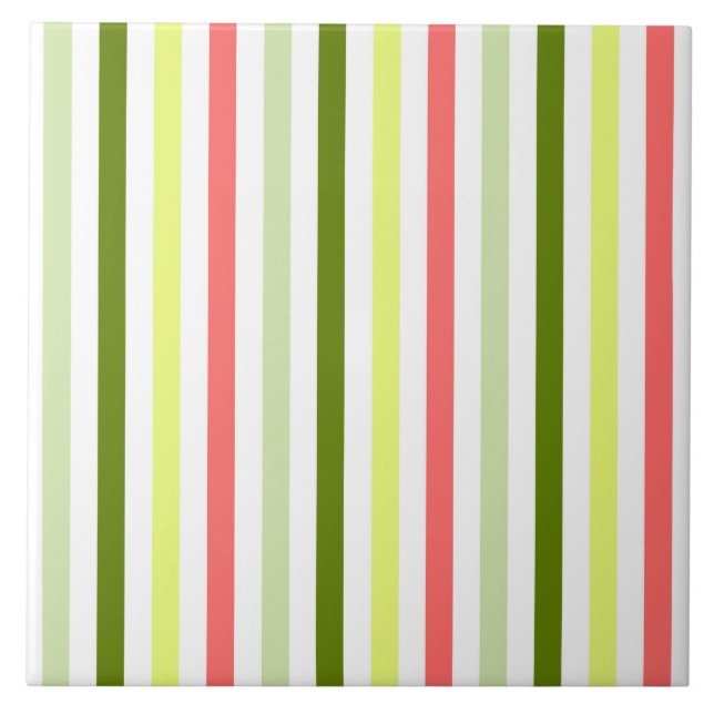Watermelon Stripe Thin Ceramic Tile (Front)