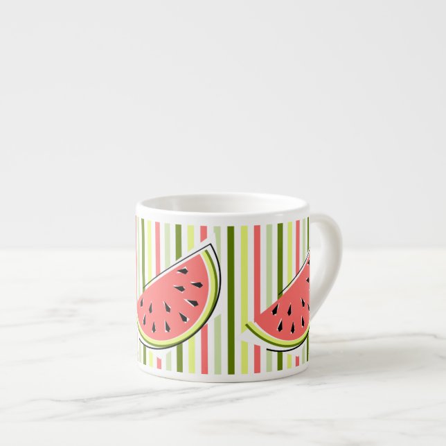 Watermelon Stripe Thin Espresso Cup (Front Right)