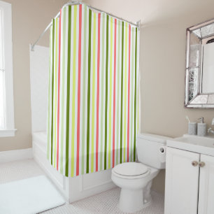 Watermelon Stripe Thin shower curtain