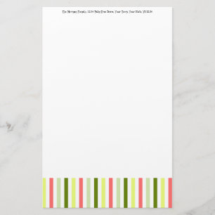 Watermelon Stripe Thin Text stationery