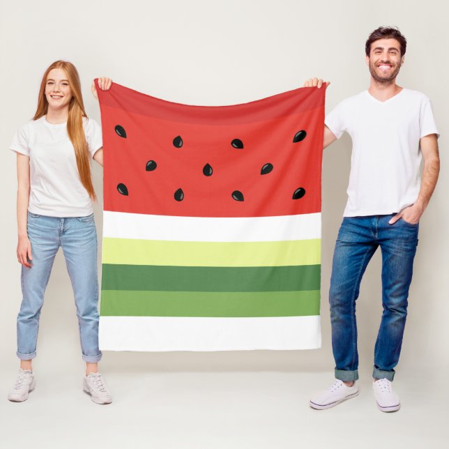 Watermelon Stripes fleece blanket (In Situ)