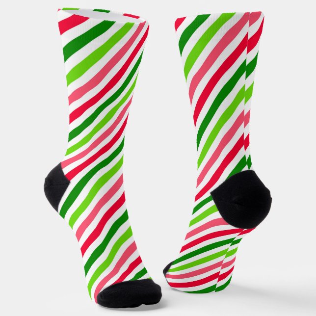Watermelon Stripes Pattern Socks (Angled)
