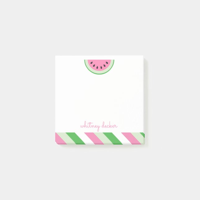 Watermelon Stripes Personalised Notepad (Front)