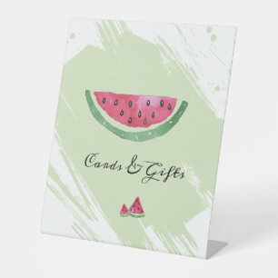 Watermelon Summer Baby Shower Card & Gifts Pedestal Sign