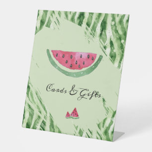 Watermelon Summer Baby Shower Card & Gifts Pedestal Sign