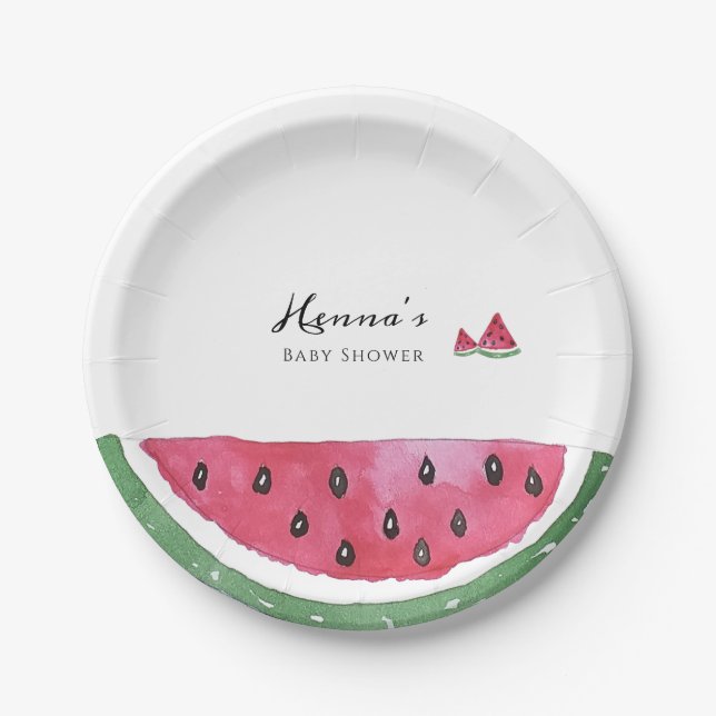 Watermelon Summer Baby Shower  Paper Plate (Front)
