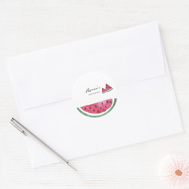 Watermelon Summer Baby Shower Sticker  (Envelope)