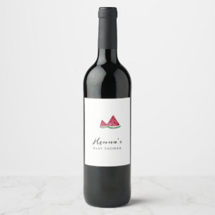 Watermelon Summer Baby Shower Wine Label