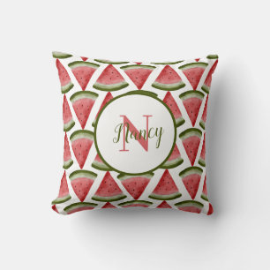 watermelon summer bbq party monogram   cushion