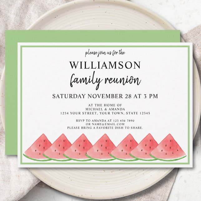 Watermelon Summer Family Reunion Invitation (Creator Uploaded)