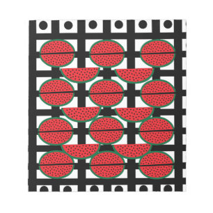 Watermelon Summer Fruit Geometric Pattern Notepad