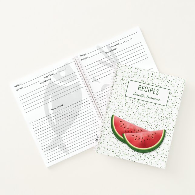 Watermelon Summer Fruit Slices Recipes Titled Notebook (Inside)
