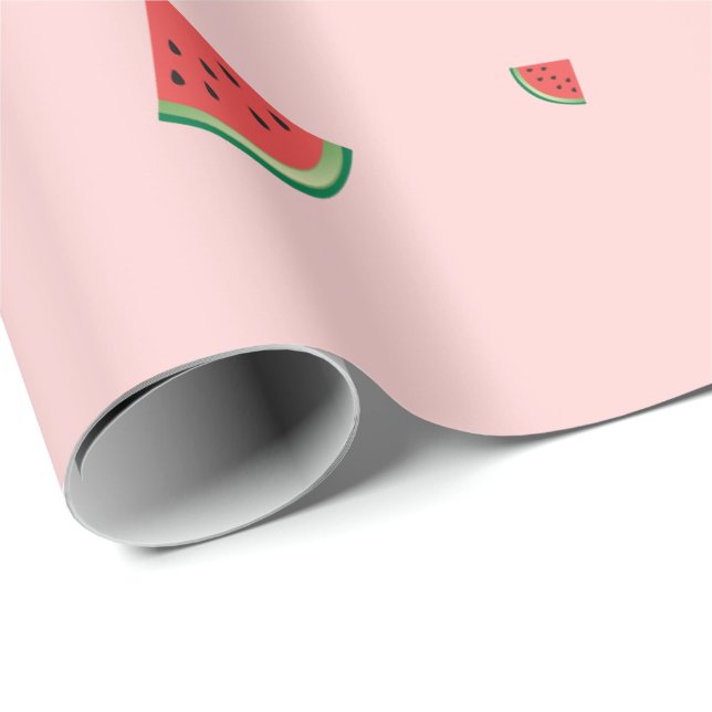Watermelon Summer Fruit Sweet Pink Wrapping Paper (Roll Corner)