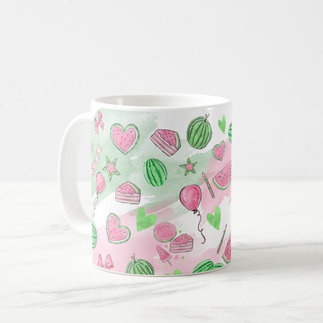 Watermelon Summer Fun Coffee Mug (Front Left)