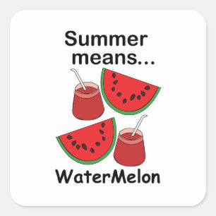 Watermelon Summer Means Watermelon Fruit Party Square Sticker