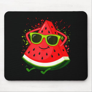 Watermelon Summer Melon with Sunglasses Funny Mouse Pad