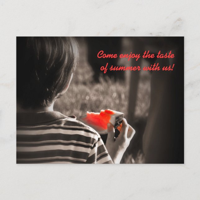 Watermelon Summer Party Invitation Postcard (Front)