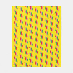 Watermelon Summer Stripes Pattern-56204 Fleece Blanket