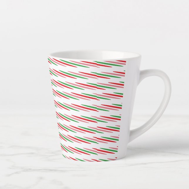Watermelon Summer Stripes Pattern-56204 Latte Mug (Right)