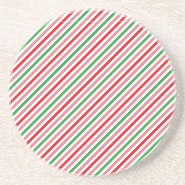 Watermelon Summer Stripes Pattern-56206 Coaster (Front)